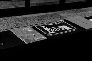 Black and white image of Kotobuki Seating International branding, representing the intersection of brand, place, and experience