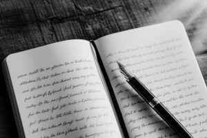 Open journal symbolizing strategic direction for brands and structured messaging.